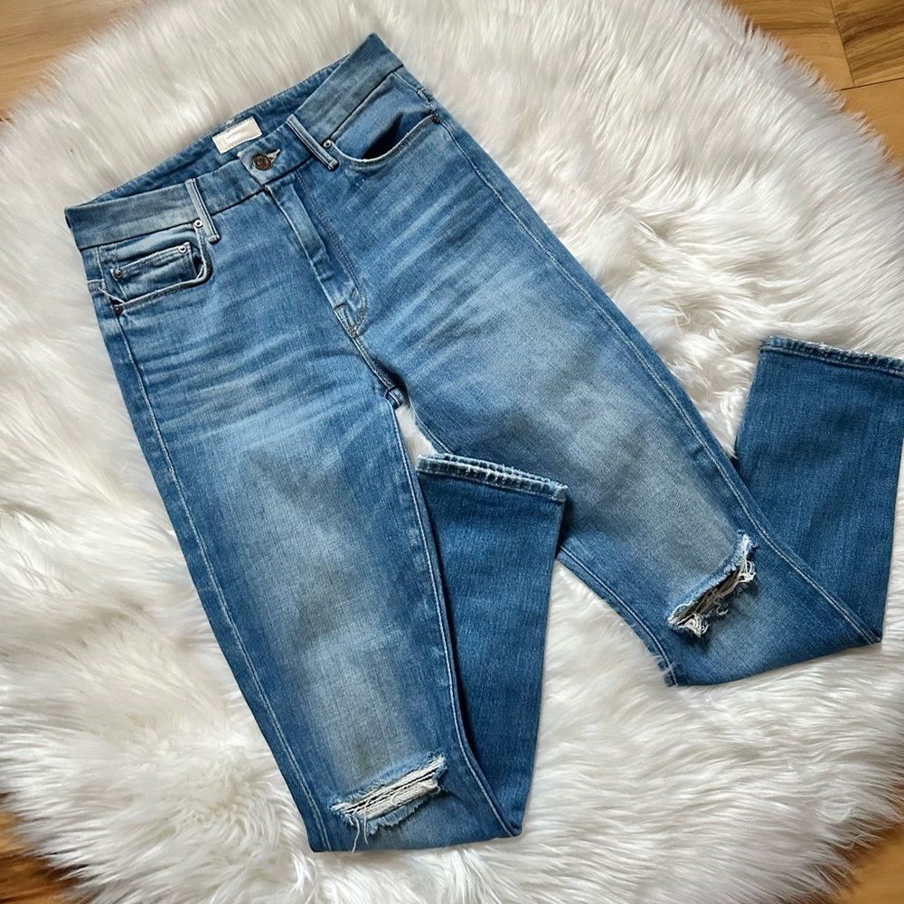 Mother High Waisted Looker Ankle Jeans in Gold Rush Baby Size 24
